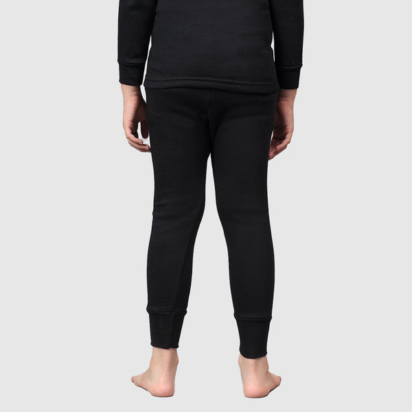 T.T. Boys & Girls |Slim Fit| Cotton Fleece |Inner Elastic|Trendy Winter Wear|Dyed Thermal Trouser Pack Of 2-Red-Black