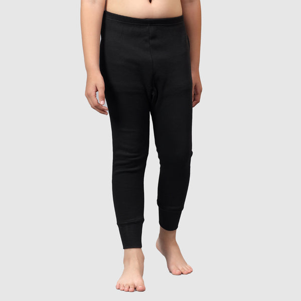 T.T. Boys & Girls |Slim Fit| Cotton Fleece |Inner Elastic|Trendy Winter Wear|Dyed Thermal Trouser Pack Of 2-Red-Black
