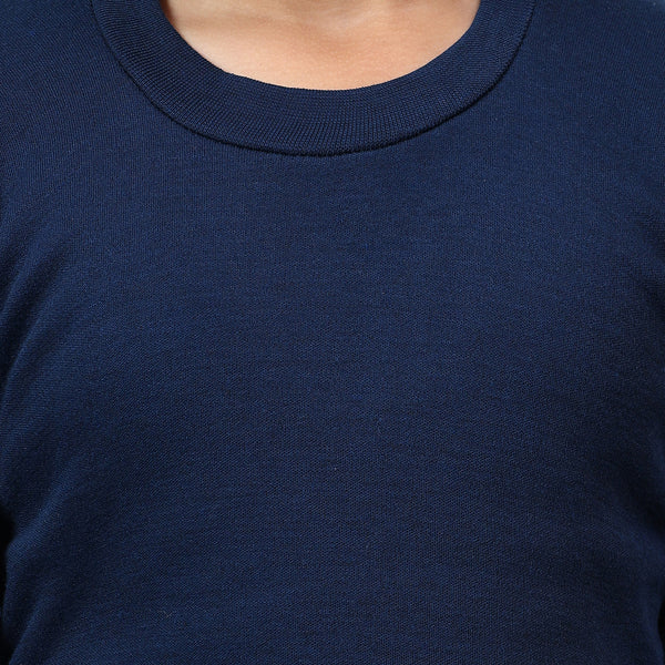 T.T. Boys & Girls |Slim Fit| Cotton Fleece |Full Sleeves|Round Neck|Trendy Winter Wear|Dyed Top Pack Of 2-Black-Blue