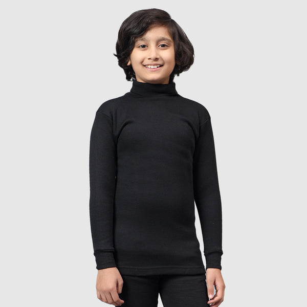 T.T. Boys & Girls |Slim Fit| Cotton Fleece |Full Sleeves|High Neck|Trendy Winter Wear|Dyed Top Pack Of 3-Red-Blue-Black