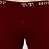 T.T. Men Regular Fit Hotpot Dyed Cotton Fleece Heavy Winter Thermal Trouser -Maroon