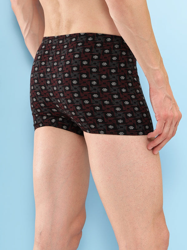 T.T. Men Desire Super Combed Cotton Printed Snug Fit Mini Trunks For Men Pack Of 3 Black-Green-Navy