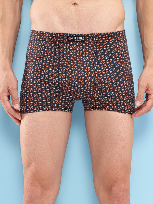 T.T. Men Desire Super Combed Cotton Printed Snug Fit Mini Trunks For Men Pack Of 3 Green-Brown-Navy