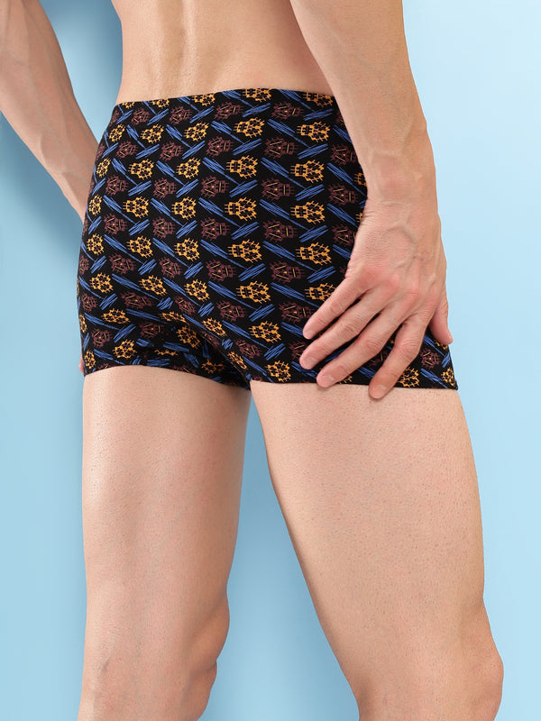 T.T. Men Desire Super Combed Cotton Printed Snug Fit Mini Trunks For Men Pack Of 2 Black-Navy