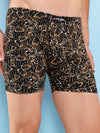 T.T. Men Desire Super Combed Cotton Printed Snug Fit Long Trunks For Men Pack Of 2 D.Brown-Maroon