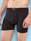 T.T. Men Desire Super Combed Cotton Printed Snug Fit Long Trunks For Men Pack Of 2 Black-Grey
