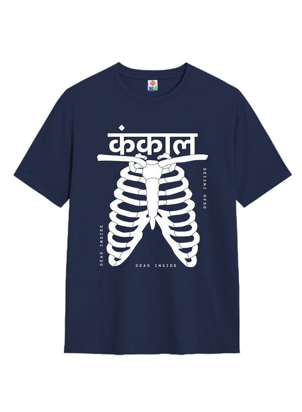 T.T. Men|Printed Tshirts For Men|Eco Friendly Recycled Fabric |Graphics Printed Tees|Round Neck|Half Sleeves|Cotton Blended Tees For Men|Regular Fit|Big Print|Pack Of 2|Navy-White