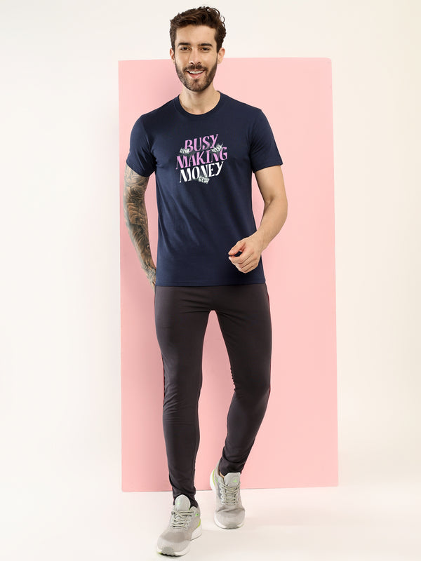 T.T. Men|Printed Tshirts For Men|Eco Friendly Recycled Fabric |Graphics Printed Tees|Round Neck|Half Sleeves|Cotton Blended Tees For Men|Regular Fit|Small Print|Pack Of 2|Navy-Maroon