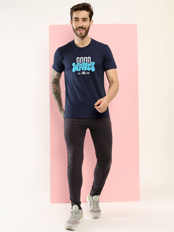 T.T. Men|Printed Tshirts For Men|Eco Friendly Recycled Fabric |Graphics Printed Tees|Round Neck|Half Sleeves|Cotton Blended Tees For Men|Regular Fit|Small Print|Pack Of 2|Navy-Maroon