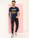 T.T. Men|Printed Tshirts For Men|Eco Friendly Recycled Fabric |Graphics Printed Tees|Round Neck|Half Sleeves|Cotton Blended Tees For Men|Regular Fit|Small Print|Pack Of 2|Navy-White