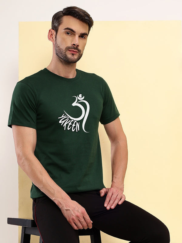 T.T. Men|Printed Tshirts For Men|Eco Friendly Recycled Fabric |Graphics Printed Tees|Round Neck|Half Sleeves|Cotton Blended Tees For Men|Regular Fit|Small Print|Pack Of 2|Olive-Navy