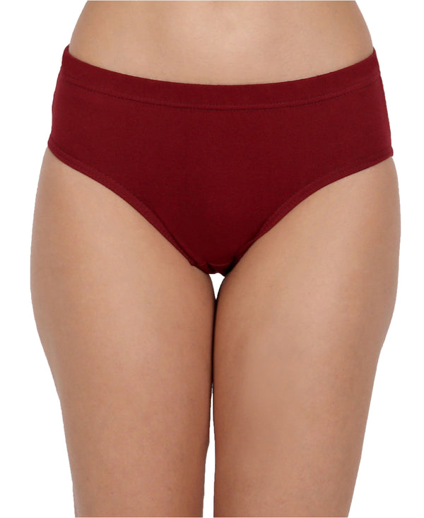 T.T. Women, Cotton Spandex,Mid-Rise, Full Coverage Briefs For Daily Wear, Soft Breathable Comfort Panty, Pack Of 5, Black-Babyblue-Biscuit-Babypink-Maroon