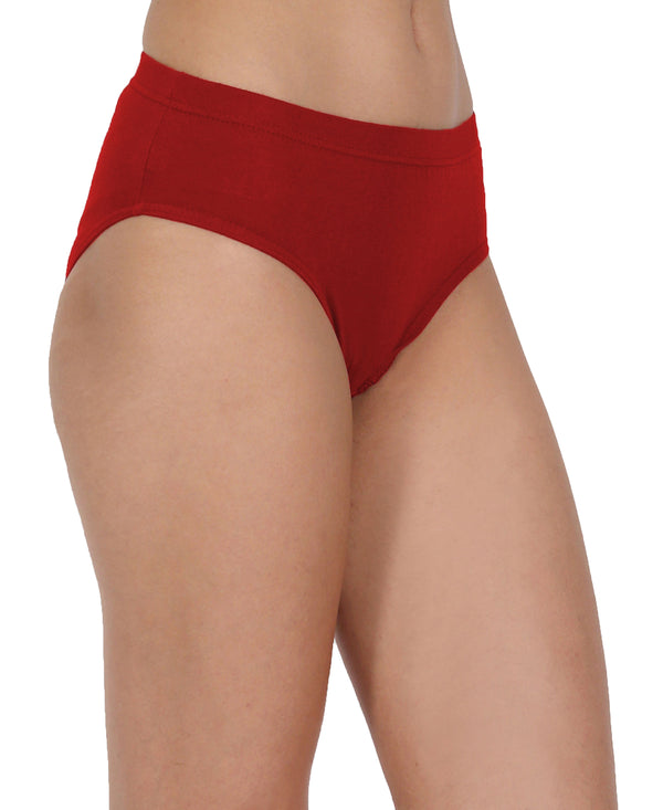 T.T. Women, Cotton Spandex,Mid-Rise, Full Coverage Briefs For Daily Wear, Soft Breathable Comfort Panty, Pack Of 3, Red-Babyblue-Babypink