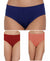 T.T. Women, Cotton Spandex,Mid-Rise, Full Coverage Briefs For Daily Wear, Soft Breathable Comfort Panty, Pack Of 3, Navy-Red-Tred