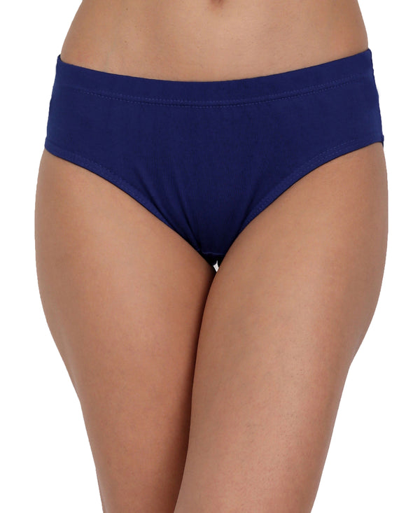 T.T. Women, Cotton Spandex,Mid-Rise, Full Coverage Briefs For Daily Wear, Soft Breathable Comfort Panty, Pack Of 3, Navy-Red-Tred