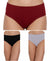 T.T. Women, Cotton Spandex,Mid-Rise, Full Coverage Briefs For Daily Wear, Soft Breathable Comfort Panty, Pack Of 3, Maroon-Black-Lpurple