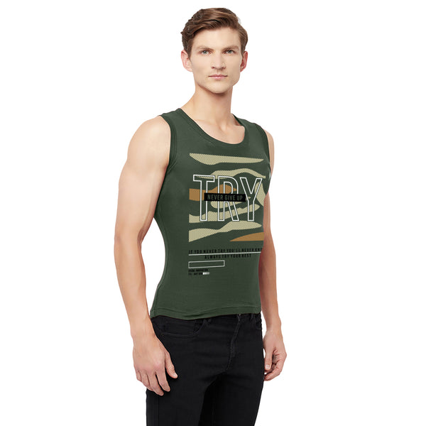 T.T. Men|Cool Tees|100% Cotton|Printed| Regular Fit |Round Neck Muscle Tshirts|Pack Of 3|Blue::Red::Olive