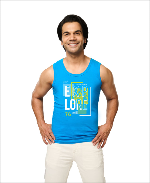 T.T. Men|Cool Tees|100% Cotton|Printed| Regular Fit |Round Neck Muscle Tshirts|Pack Of 3|Black::Blue::Orange