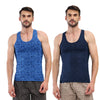 T.T. Men|Titanic Dyed Printed|Pure Cotton Printed Vest For Men|Printed Dyed Vest|Pack Of 2|Navy2::Blue