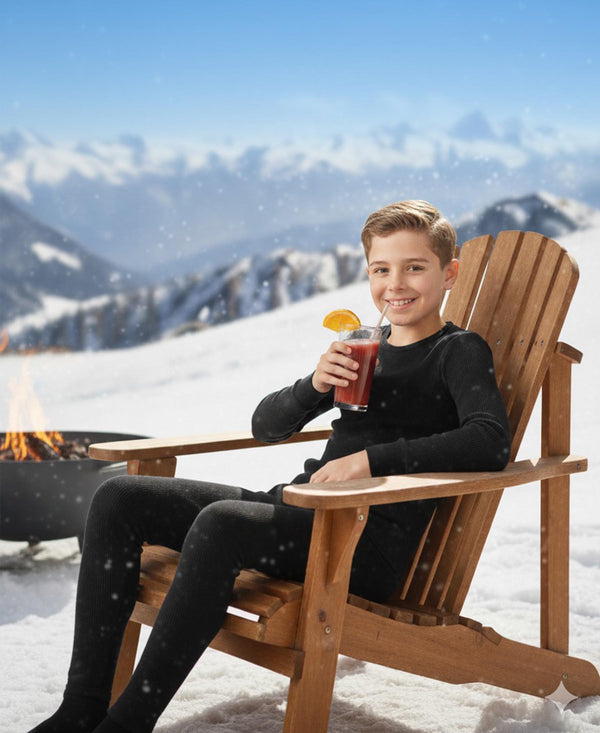 T.T. Boys|Regular Fit|Cotton Rich|With Elastomeric Finish|Soft & Warm Winter Innerwear For Kids|Full Sleeves Top & Bottom Set |Thermal Set||Black