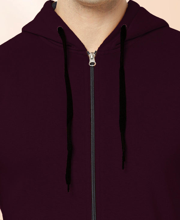 HiFlyers Men|Hooded Sweatshirt|Regular Fit|Cotton Blend Fleece|Full Zipper Winter Hoodie With Side Pockets|Full Sleeve Casual Wear|Wine