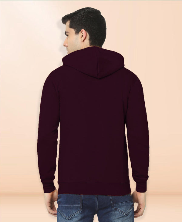 HiFlyers Men|Hooded Sweatshirt|Regular Fit|Cotton Blend Fleece|Full Zipper Winter Hoodie With Side Pockets|Full Sleeve Casual Wear|Wine