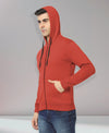 HiFlyers Men|Hooded Sweatshirt|Regular Fit|Cotton Blend Fleece|Full Zipper Winter Hoodie With Side Pockets|Full Sleeve Casual Wear|Rust