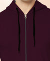 HiFlyers Men|Hooded Sweatshirt|Regular Fit|Cotton Blend Fleece|Full Zipper Winter Hoodie With Side Pockets|Full Sleeve Casual Wear|Wine
