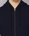 HiFlyers Men|Hooded Sweatshirt|Regular Fit|Cotton Blend Fleece|Full Zipper Winter Hoodie With Side Pockets|Full Sleeve Casual Wear|Navy