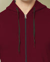HiFlyers Men|Hooded Sweatshirt|Regular Fit|Cotton Blend Fleece|Full Zipper Winter Hoodie With Side Pockets|Full Sleeve Casual Wear|Maroon