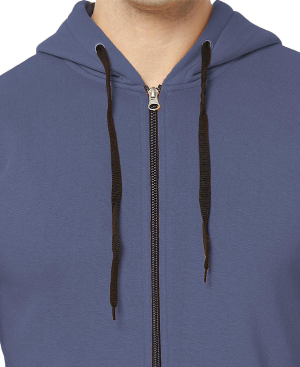 HiFlyers Men|Hooded Sweatshirt|Regular Fit|Cotton Blend Fleece|Full Zipper Winter Hoodie With Side Pockets|Full Sleeve Casual Wear|Ink Blue
