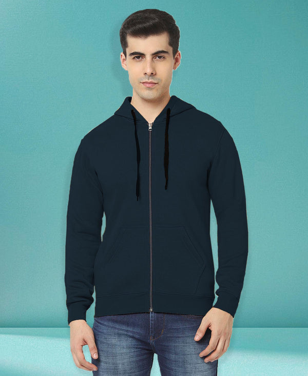 HiFlyers Men|Hooded Sweatshirt|Regular Fit|Cotton Blend Fleece|Full Zipper Winter Hoodie With Side Pockets|Full Sleeve Casual Wear|Teal