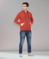 HiFlyers Men|Hooded Sweatshirt|Regular Fit|Cotton Blend Fleece|Full Zipper Winter Hoodie With Side Pockets|Full Sleeve Casual Wear|Rust