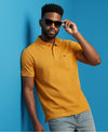 Hiflyers Men'S|Cotton Blend Pique Polo T-Shirt With Chest Pocket|Regular Fit Half Sleeve|Comfortable Smart Casual Wear||Yellow
