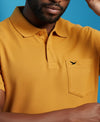 Hiflyers Men'S|Cotton Blend Pique Polo T-Shirt With Chest Pocket|Regular Fit Half Sleeve|Comfortable Smart Casual Wear||Yellow