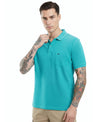 Hiflyers Men'S|Cotton Blend Pique Polo T-Shirt With Chest Pocket|Regular Fit Half Sleeve|Comfortable Smart Casual Wear||Aqua