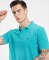 Hiflyers Men'S|Cotton Blend Pique Polo T-Shirt With Chest Pocket|Regular Fit Half Sleeve|Comfortable Smart Casual Wear||Aqua