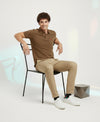 Hiflyers Men'S|Cotton Blend Pique Polo T-Shirt With Chest Pocket|Regular Fit Half Sleeve|Comfortable Smart Casual Wear||Brown