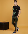 T.T. Men’s Printed Cotton Blend | Graphic Round Neck T-Shirt & Slim Fit Track Pants | Casual Co-ord Set for Men