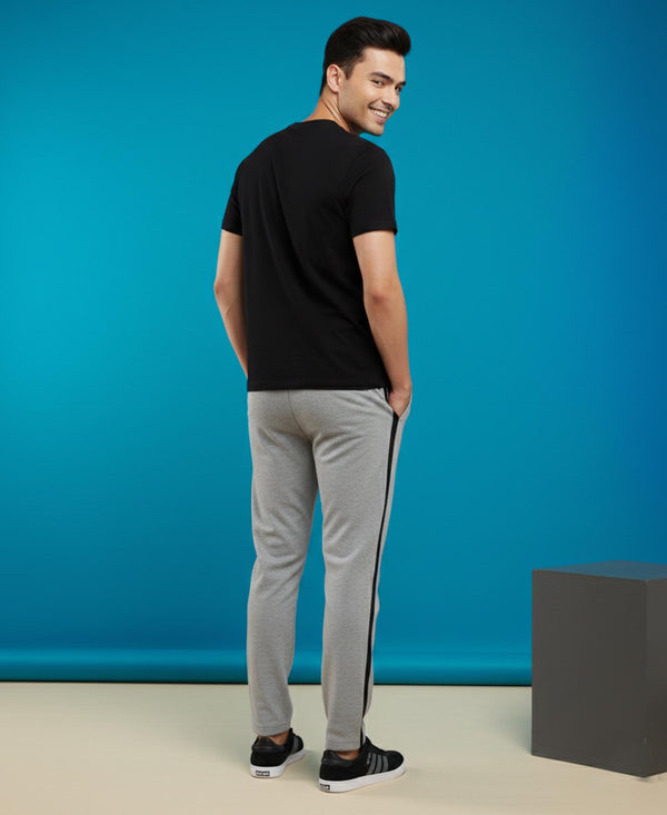 T.T. Men’s Printed Cotton Blend | Graphic Round Neck T-Shirt & Slim Fit Track Pants | Casual Co-ord Set for Men