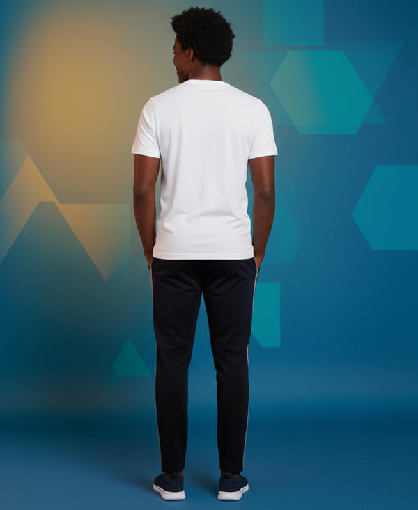 T.T. Men’s Printed Cotton Blend | Graphic Round Neck T-Shirt & Slim Fit Track Pants | Casual Co-ord Set for Men