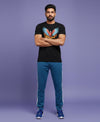 T.T. Men’s Printed Cotton Blend | Graphic Round Neck T-Shirt & Slim Fit Track Pants | Casual Co-ord Set for Men