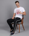 T.T. Men’s Printed Cotton Blend | Graphic Round Neck T-Shirt & Slim Fit Track Pants | Casual Co-ord Set for Men