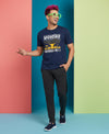 T.T. Men’s Printed Cotton Blend | Graphic Round Neck T-Shirt & Slim Fit Track Pants | Casual Co-ord Set for Men