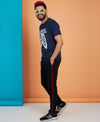 T.T. Men’s Printed Cotton Blend | Graphic Round Neck T-Shirt & Slim Fit Track Pants | Casual Co-ord Set for Men