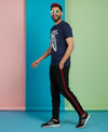 T.T. Men’s Printed Cotton Blend | Graphic Round Neck T-Shirt & Slim Fit Track Pants | Casual Co-ord Set for Men