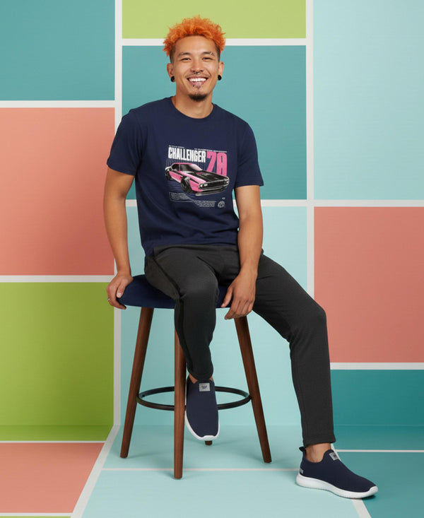 T.T. Men’s Printed Cotton Blend | Graphic Round Neck T-Shirt & Slim Fit Track Pants | Casual Co-ord Set for Men