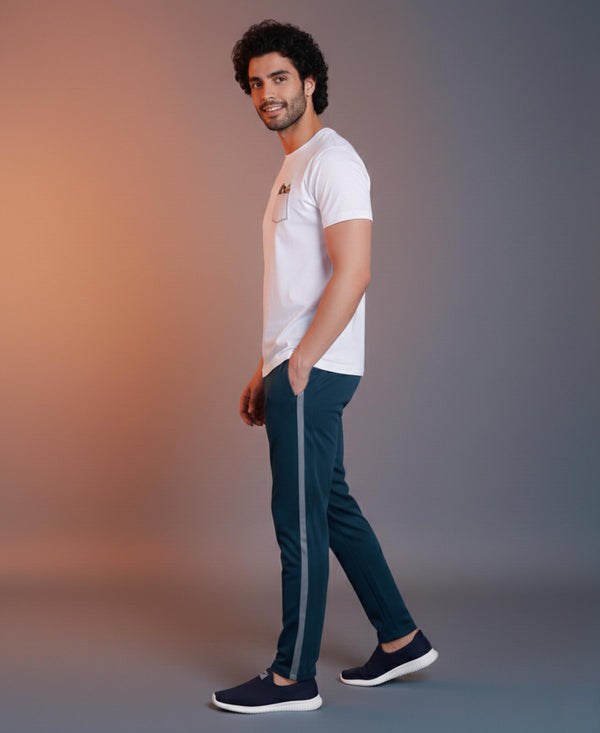 T.T. Men’s Printed Cotton Blend | Graphic Round Neck T-Shirt & Slim Fit Track Pants | Casual Co-ord Set for Men
