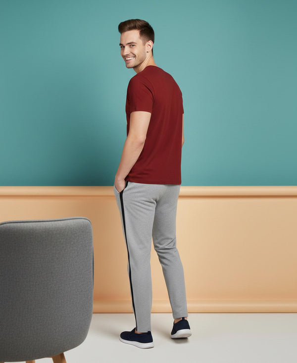 T.T. Men’s Printed Cotton Blend | Graphic Round Neck T-Shirt & Slim Fit Track Pants | Casual Co-ord Set for Men