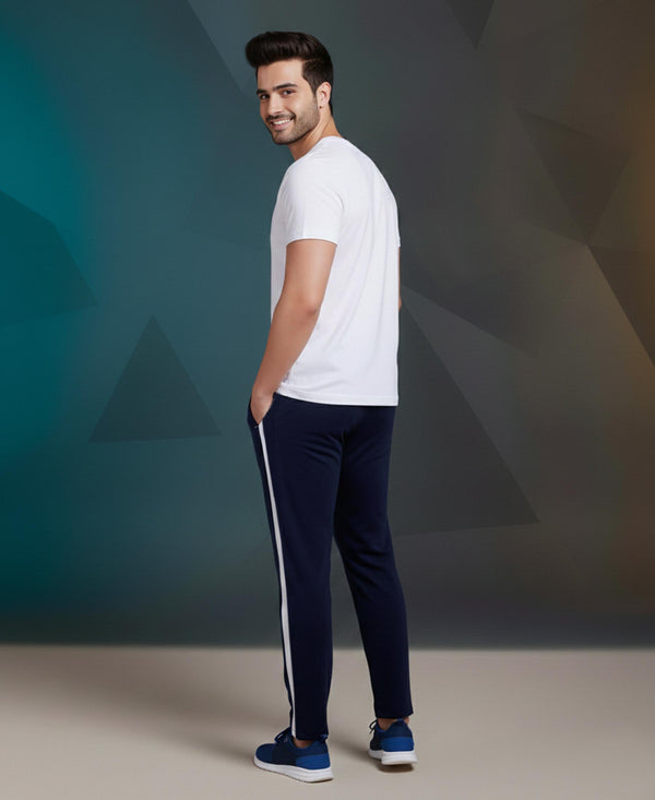 T.T. Men’s Printed Cotton Blend | Graphic Round Neck T-Shirt & Slim Fit Track Pants | Casual Co-ord Set for Men